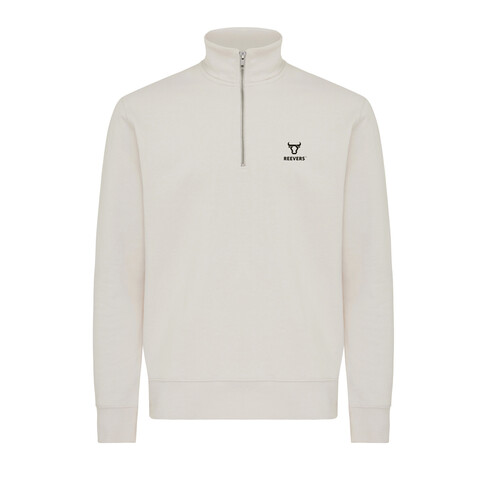 IQONIQ Elgon Quarter-Zip-Sweater aus rec. Baumwolle ivory white bedrucken, Art.-Nr. T9601.040.XXXL