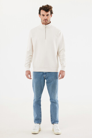 IQONIQ Elgon Quarter-Zip-Sweater aus rec. Baumwolle ivory white bedrucken, Art.-Nr. T9601.040.XXXL