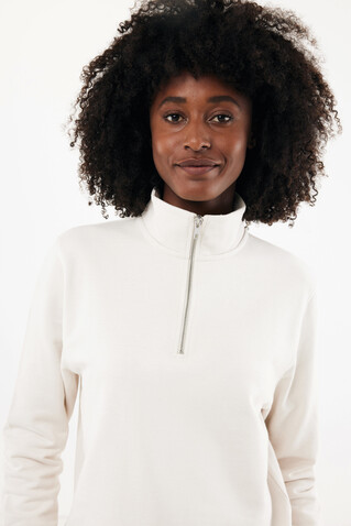 IQONIQ Elgon Quarter-Zip-Sweater aus rec. Baumwolle ivory white bedrucken, Art.-Nr. T9601.040.XXXL