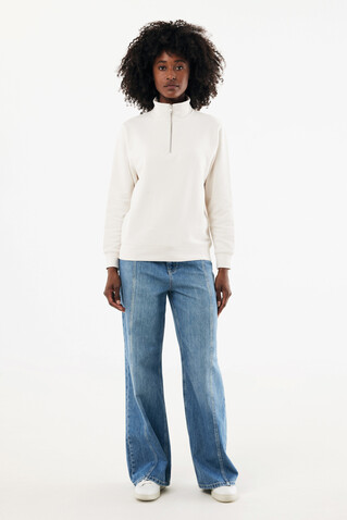 IQONIQ Elgon Quarter-Zip-Sweater aus rec. Baumwolle ivory white bedrucken, Art.-Nr. T9601.040.XXXL