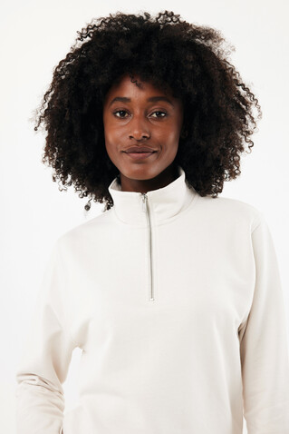 IQONIQ Elgon Quarter-Zip-Sweater aus rec. Baumwolle ivory white bedrucken, Art.-Nr. T9601.040.XXXL
