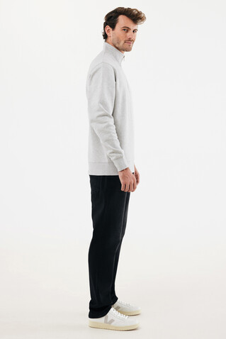 IQONIQ Elgon Quarter-Zip-Sweater aus rec. Baumwolle light heather grey bedrucken, Art.-Nr. T9601.032.5XL