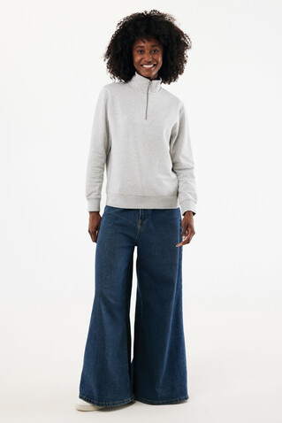 IQONIQ Elgon Quarter-Zip-Sweater aus rec. Baumwolle light heather grey bedrucken, Art.-Nr. T9601.032.5XL
