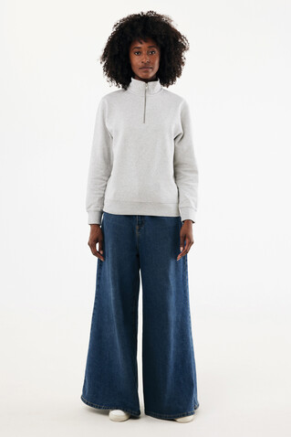 IQONIQ Elgon Quarter-Zip-Sweater aus rec. Baumwolle light heather grey bedrucken, Art.-Nr. T9601.032.5XL