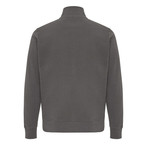 IQONIQ Elgon Quarter-Zip-Sweater aus rec. Baumwolle anthrazit bedrucken, Art.-Nr. T9601.019.M