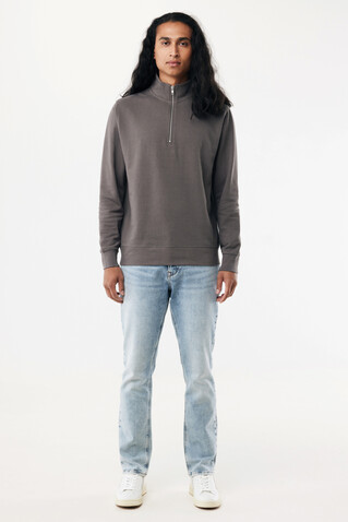 IQONIQ Elgon Quarter-Zip-Sweater aus rec. Baumwolle anthrazit bedrucken, Art.-Nr. T9601.019.M
