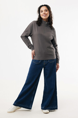 IQONIQ Elgon Quarter-Zip-Sweater aus rec. Baumwolle anthrazit bedrucken, Art.-Nr. T9601.019.M