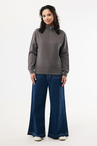IQONIQ Elgon Quarter-Zip-Sweater aus rec. Baumwolle anthrazit bedrucken, Art.-Nr. T9601.019.M