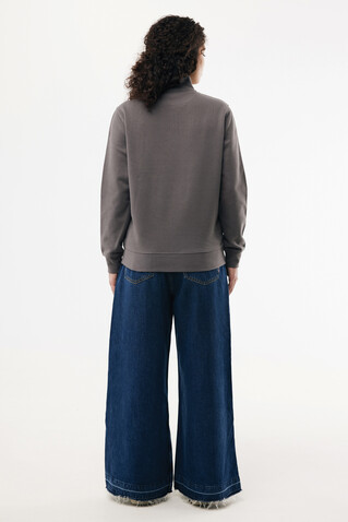IQONIQ Elgon Quarter-Zip-Sweater aus rec. Baumwolle anthrazit bedrucken, Art.-Nr. T9601.019.M