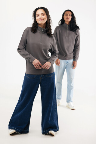 IQONIQ Elgon Quarter-Zip-Sweater aus rec. Baumwolle anthrazit bedrucken, Art.-Nr. T9601.019.M