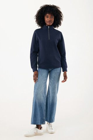 IQONIQ Elgon Quarter-Zip-Sweater aus rec. Baumwolle navy blau bedrucken, Art.-Nr. T9601.002.4XL