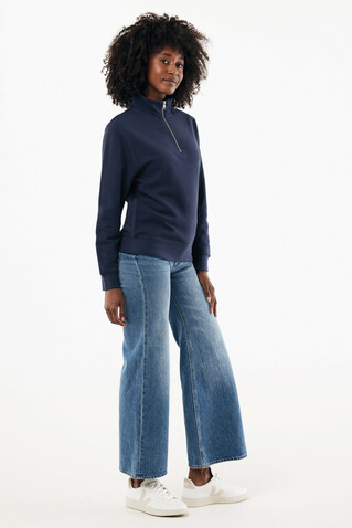 IQONIQ Elgon Quarter-Zip-Sweater aus rec. Baumwolle navy blau bedrucken, Art.-Nr. T9601.002.4XL