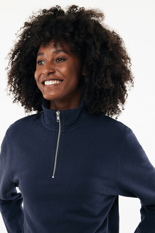 IQONIQ Elgon Quarter-Zip-Sweater aus rec. Baumwolle navy blau bedrucken, Art.-Nr. T9601.002.4XL
