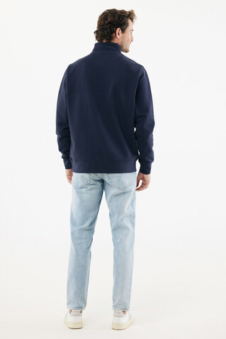 IQONIQ Elgon Quarter-Zip-Sweater aus rec. Baumwolle navy blau bedrucken, Art.-Nr. T9601.002.4XL
