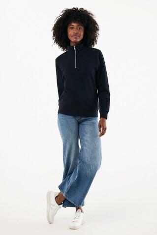 IQONIQ Elgon Quarter-Zip-Sweater aus rec. Baumwolle schwarz bedrucken, Art.-Nr. T9601.001.XS IQONIQ Elgon Quarter-Zip-Sweater aus rec. Baumwolle schwarz bedrucken, Art.-Nr. T9601.001.XS