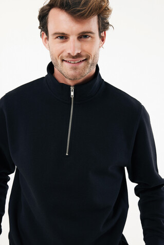 IQONIQ Elgon Quarter-Zip-Sweater aus rec. Baumwolle schwarz bedrucken, Art.-Nr. T9601.001.XS IQONIQ Elgon Quarter-Zip-Sweater aus rec. Baumwolle schwarz bedrucken, Art.-Nr. T9601.001.XS