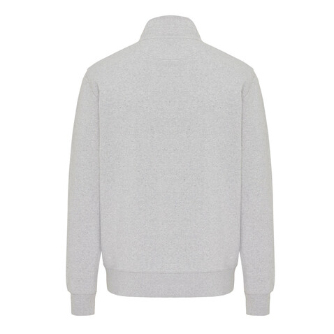 IQONIQ Elgon Quarter-Zip-Sweater aus rec. Baumwolle light heather grey bedrucken, Art.-Nr. T9601.032.5XL