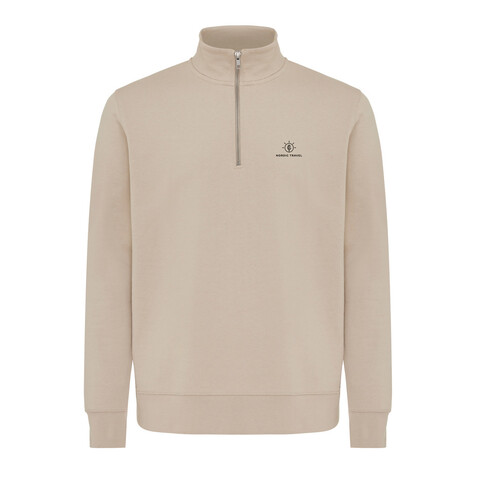 IQONIQ Elgon Quarter-Zip-Sweater aus rec. Baumwolle desert bedrucken, Art.-Nr. T9601.006.XL