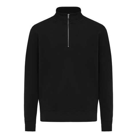 IQONIQ Elgon Quarter-Zip-Sweater aus rec. Baumwolle schwarz bedrucken, Art.-Nr. T9601.001.XS IQONIQ Elgon Quarter-Zip-Sweater aus rec. Baumwolle schwarz bedrucken, Art.-Nr. T9601.001.XS