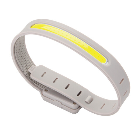 Lumi Sprint wiederaufladbares LED Lauflicht aus RCS rec. ABS grau bedrucken, Art.-Nr. P239.4402