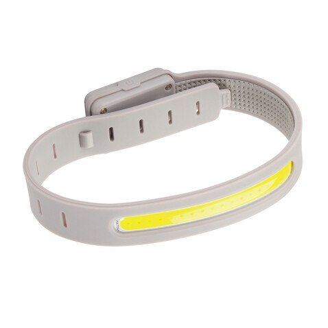 Lumi Sprint wiederaufladbares LED Lauflicht aus RCS rec. ABS grau bedrucken, Art.-Nr. P239.4402