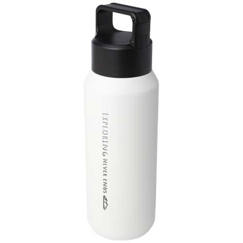 Astra 600 ml RCS-zertifizierte, kohlensäure geeignete Kupfer-Vakuum Isolierflasche aus recyceltem Edelstahl, weiss bedrucken, Art.-Nr. 10084101