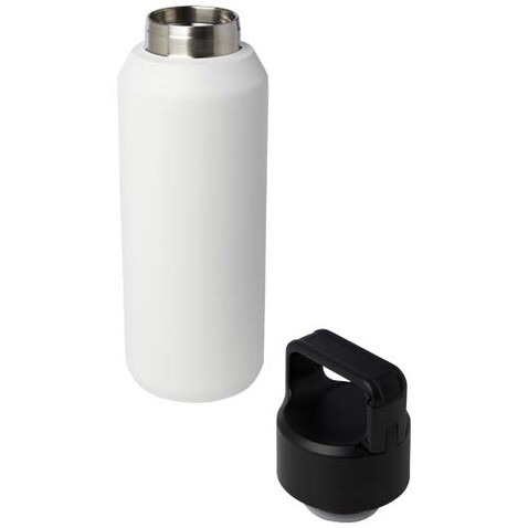 Astra 600 ml RCS-zertifizierte, kohlensäure geeignete Kupfer-Vakuum Isolierflasche aus recyceltem Edelstahl, weiss bedrucken, Art.-Nr. 10084101