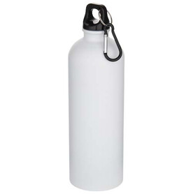 Oregon 750 ml matte RCS-zertifizierte, einwandige Trinkflasche aus recyceltem Edelstahl mit Karabinerhaken, weiss bedrucken, Art.-Nr. 10087201