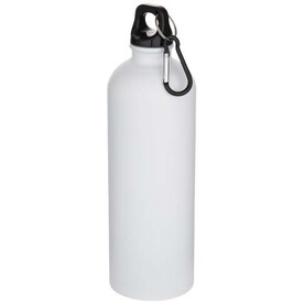 Oregon 750 ml matte RCS-zertifizierte, einwandige Trinkflasche aus recyceltem Edelstahl mit Karabinerhaken, weiss bedrucken, Art.-Nr. 10087201