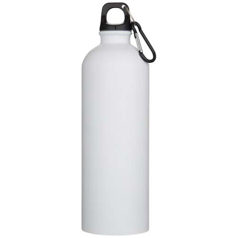 Oregon 750 ml matte RCS-zertifizierte, einwandige Trinkflasche aus recyceltem Edelstahl mit Karabinerhaken, weiss bedrucken, Art.-Nr. 10087201