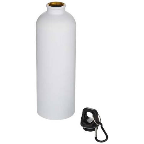 Oregon 750 ml matte RCS-zertifizierte, einwandige Trinkflasche aus recyceltem Edelstahl mit Karabinerhaken, weiss bedrucken, Art.-Nr. 10087201