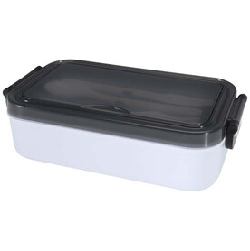 Snappy Lunchbox und Besteckset, weiss bedrucken, Art.-Nr. 11342001