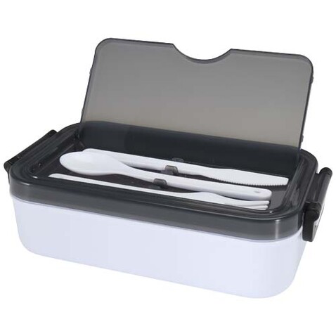 Snappy Lunchbox und Besteckset, weiss bedrucken, Art.-Nr. 11342001