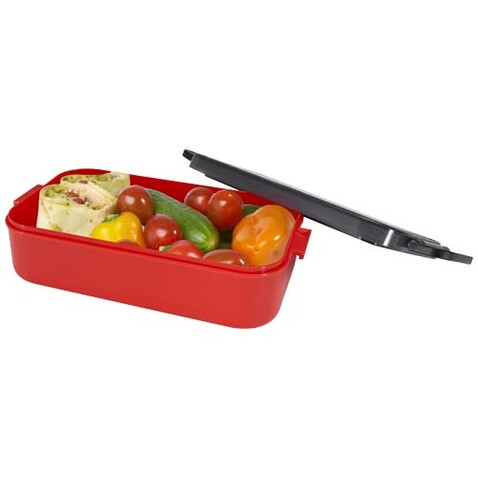 Snappy Lunchbox und Besteckset, rot bedrucken, Art.-Nr. 11342021 Snappy Lunchbox und Besteckset, rot bedrucken, Art.-Nr. 11342021