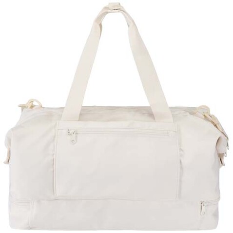 Trip Aware™ recycelte Reisetasche 42L, offwhite bedrucken, Art.-Nr. 12076302