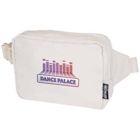 Trip Aware™ Recycelte Reisetasche mit Schultergurt 1 L, offwhite bedrucken, Art.-Nr. 12076402