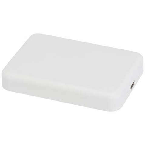 Acrab 15 W 5.000 mAh magnetische kabellose Powerbank mit 20 W PD aus recyceltem Kunststoff, weiss bedrucken, Art.-Nr. 12444101