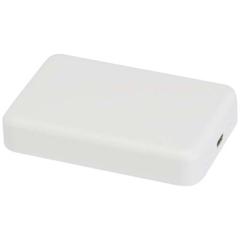 Acrab 15 W 10.000 mAh magnetische kabellose Powerbank mit 20 W PD aus recyceltem Kunststoff, weiss bedrucken, Art.-Nr. 12444201