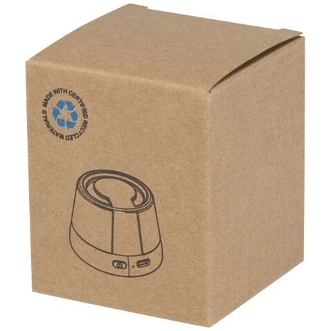 Horna 3 W kabelloser magnetischer Lautsprecher aus recyceltem Kunststoff, schwarz bedrucken, Art.-Nr. 12445290