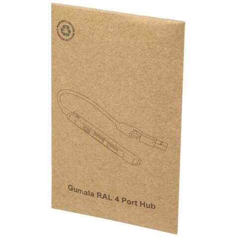 Alkaid 4 Port Hub aus recyceltem Aluminium mit USB-A- und Typ-C-Anschlüssen und zwei Eingängen, silber bedrucken, Art.-Nr. 12446981 Alkaid 4 Port Hub aus recyceltem Aluminium mit USB-A- und Typ-C-Anschlüssen und zwei Eingängen, silber bedrucken, Art.-Nr. 12446981