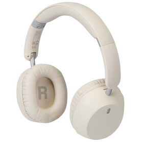 Hoggar Falltbare Over Ear Kopfhörer mit ANC und ENC aus recyceltem Kunststoff, weiss bedrucken, Art.-Nr. 12447301