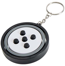 Spinx Gyroskop Fidget Schlüsselanhänger aus recyceltem Kunststoff, schwarz bedrucken, Art.-Nr. 12634290