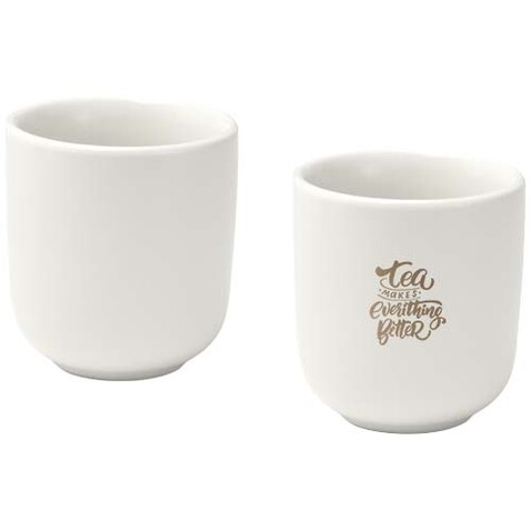 Male 90 ml Keramik Espressotassen – 2er Set, weiss bedrucken, Art.-Nr. 12639701