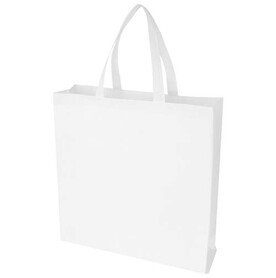 EcoSeal GRS-recycelte Nonwoven Tragetasche mit Zeitenfalten 12 L, weiss bedrucken, Art.-Nr. 13010601