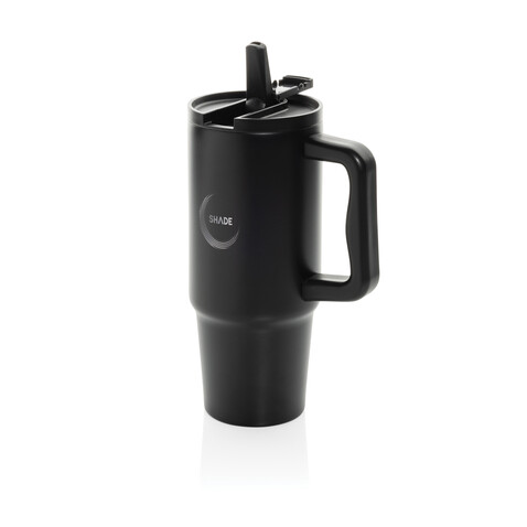Embrace Leakproof aus RCS recyceltem Edelstahl 900ml schwarz bedrucken, Art.-Nr. P437.3401