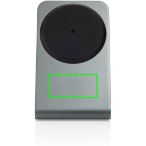 Terra Aluminium 15W magnetischer Wireless-Charger grau bedrucken, Art.-Nr. P309.1002