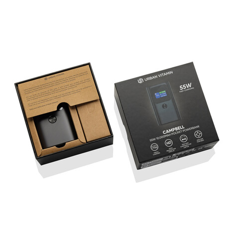 Urban Vitamin Campbell 55W 10.000mAh Pocket-Powerbank grau bedrucken, Art.-Nr. P322.7602 Urban Vitamin Campbell 55W 10.000mAh Pocket-Powerbank grau bedrucken, Art.-Nr. P322.7602