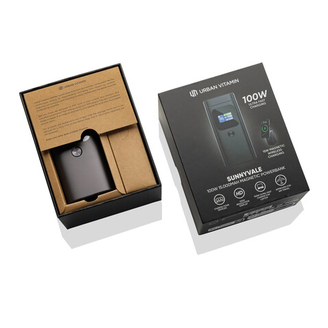 Urban Vitamin Sunnyvale 100W 15.000mAh magnetische Powerbank grau bedrucken, Art.-Nr. P322.7702