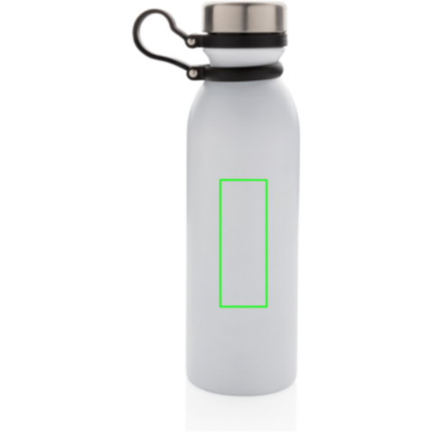 Kupfer-Vakuumisolierte Flasche mit Trageriemen weiß bedrucken, Art.-Nr. P436.713