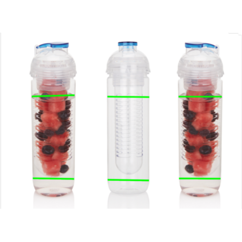 Wasserflasche mit Aromafach blau bedrucken, Art.-Nr. P436.815